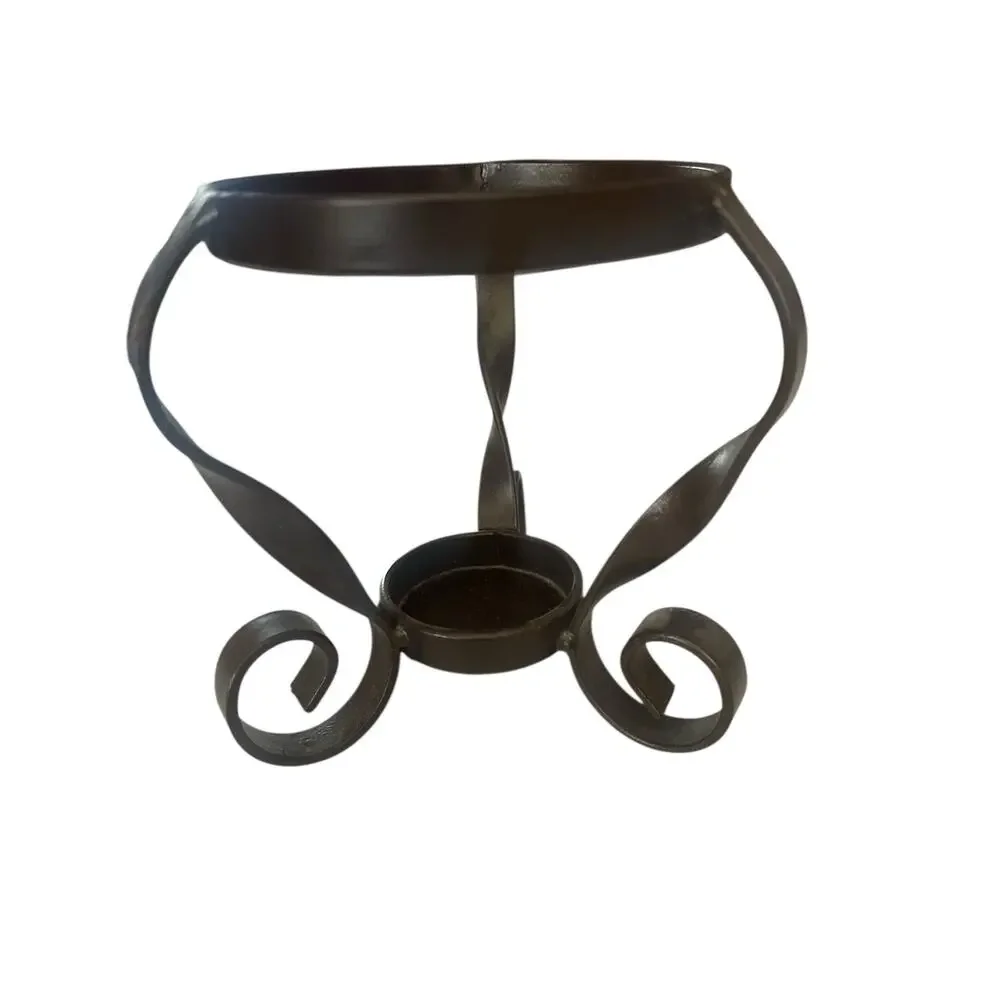 NWT Modern Art Metal And Glass Candle Oil Warmer